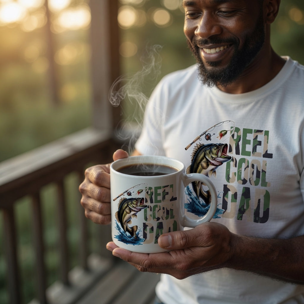 Reel Cool Dad Fishing Coffee Mug | Father's Day Gift | BeVisible