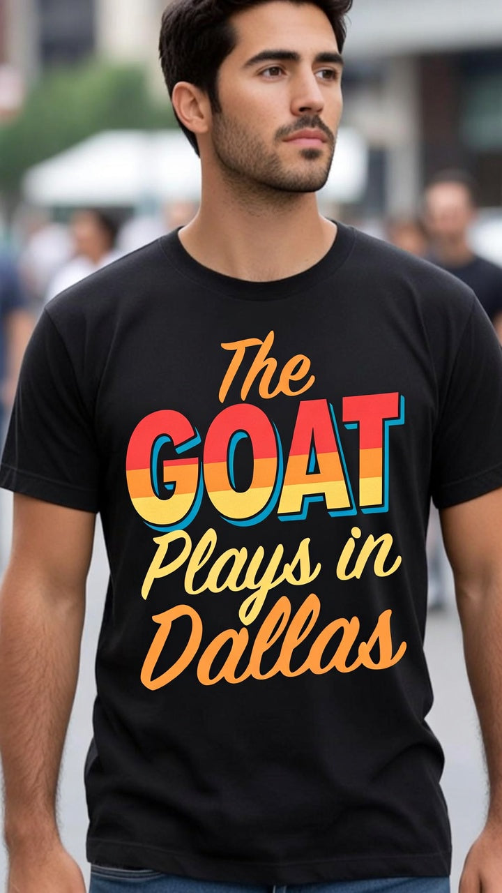 GOAT 10 Dallas 2026 soccer shirt — the number 10 needs no introduction. DTF printed in Texas. Match day ready.
