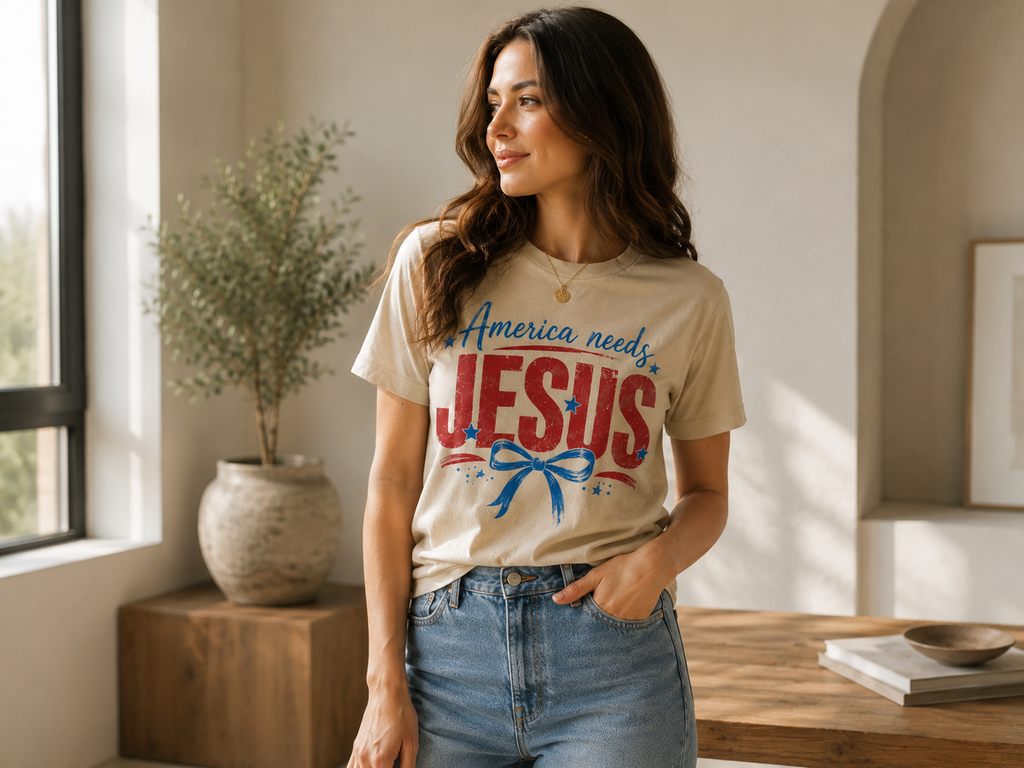 America Needs Jesus Shirt | Patriotic Christian T-Shirt