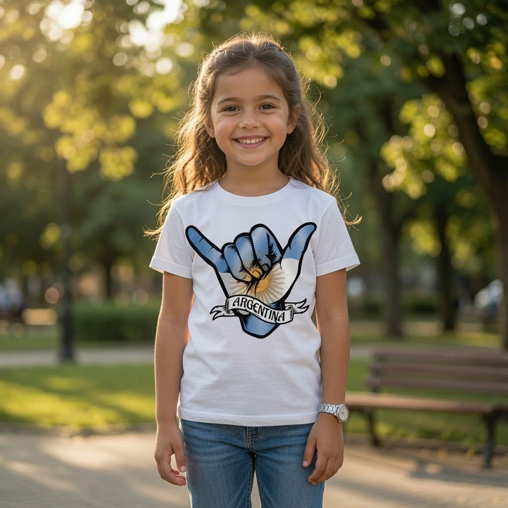 Argentina Dabbing Boy Adult Soccer Shirt