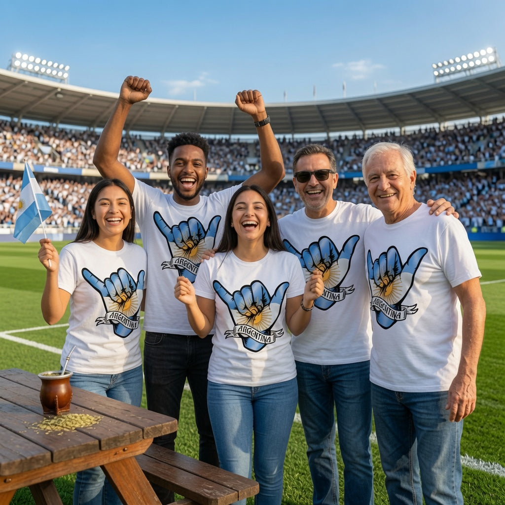 Argentina Dabbing Boy Adult Soccer Shirt