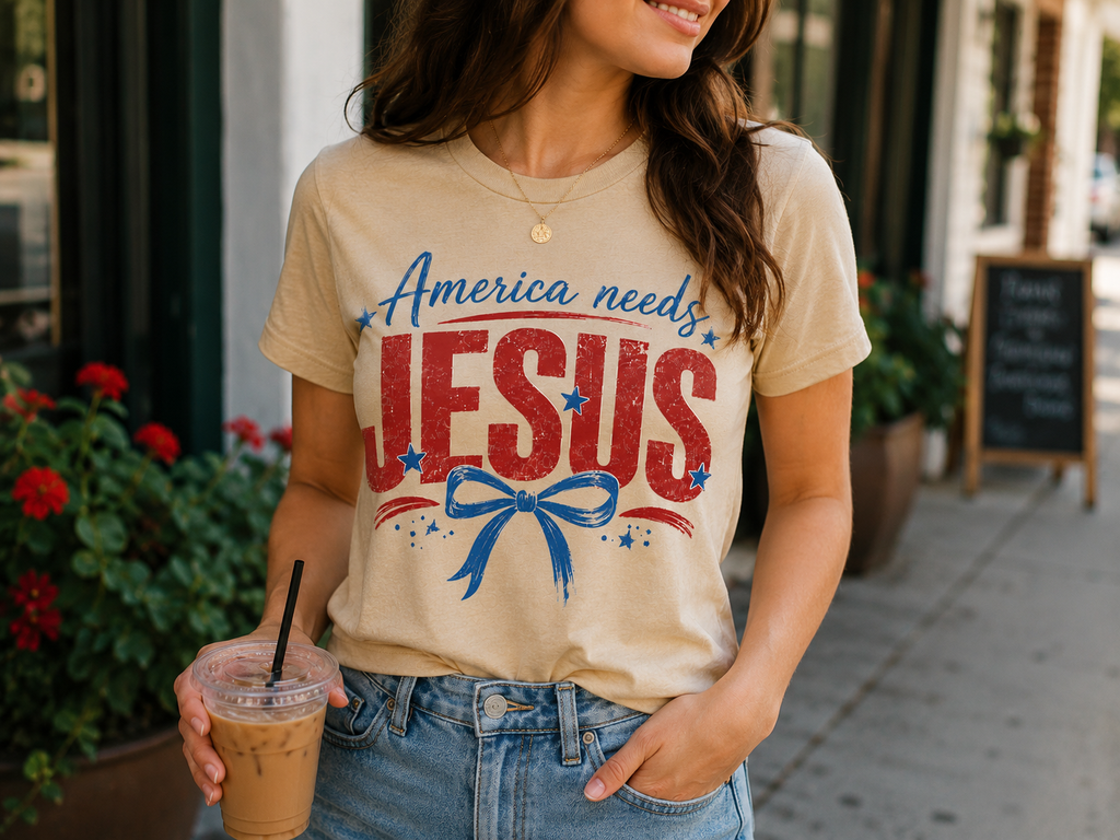 America Needs Jesus Shirt | Patriotic Christian T-Shirt