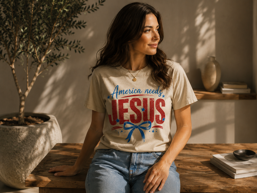 America Needs Jesus Shirt | Patriotic Christian T-Shirt