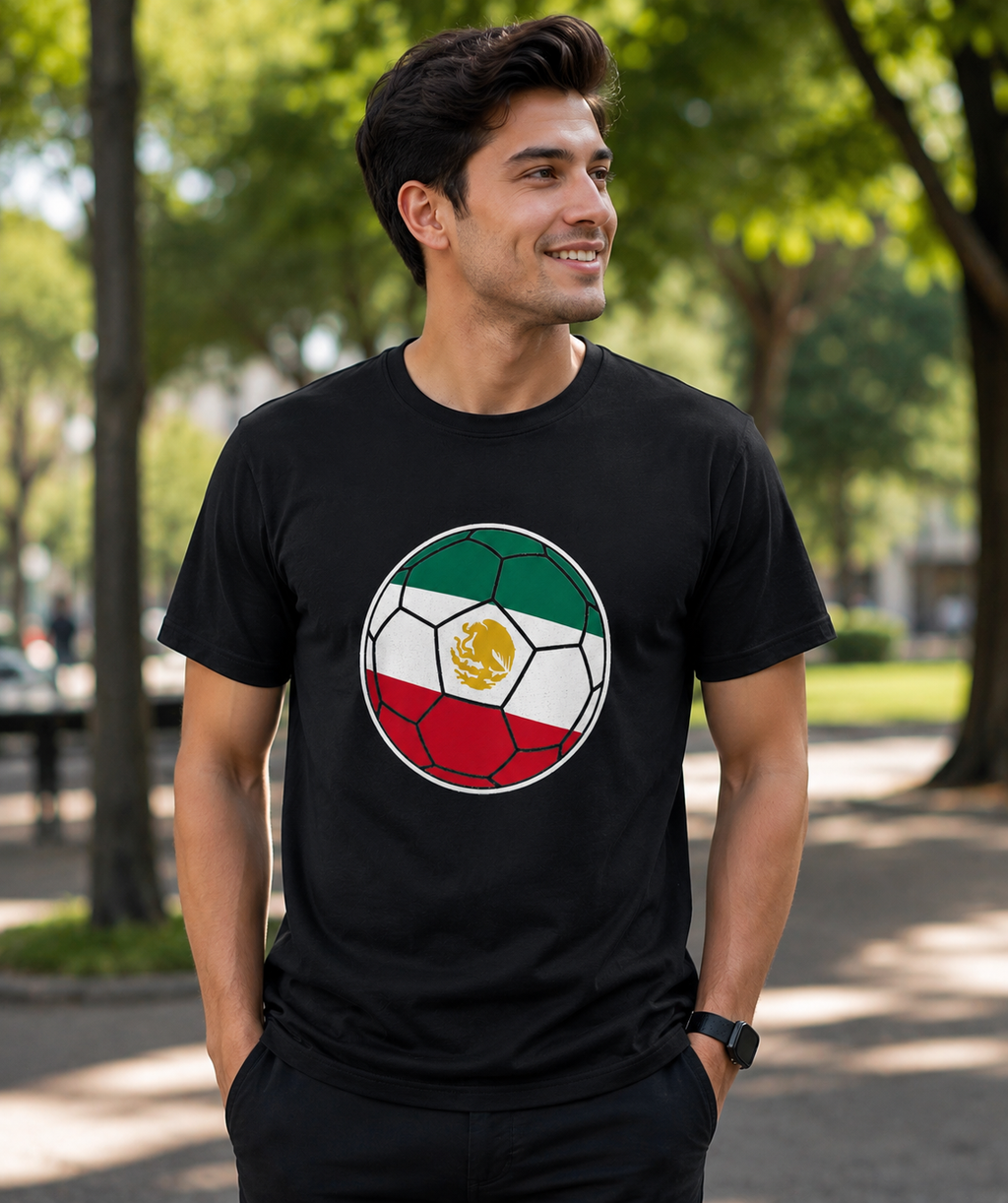 Mexico Soccer Ball Shirt | Flag Colors Eagle Tee