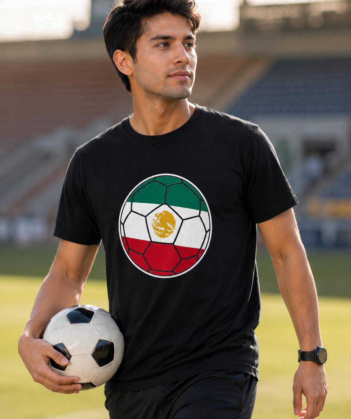 Mexico Soccer Ball Shirt | Flag Colors Eagle Tee