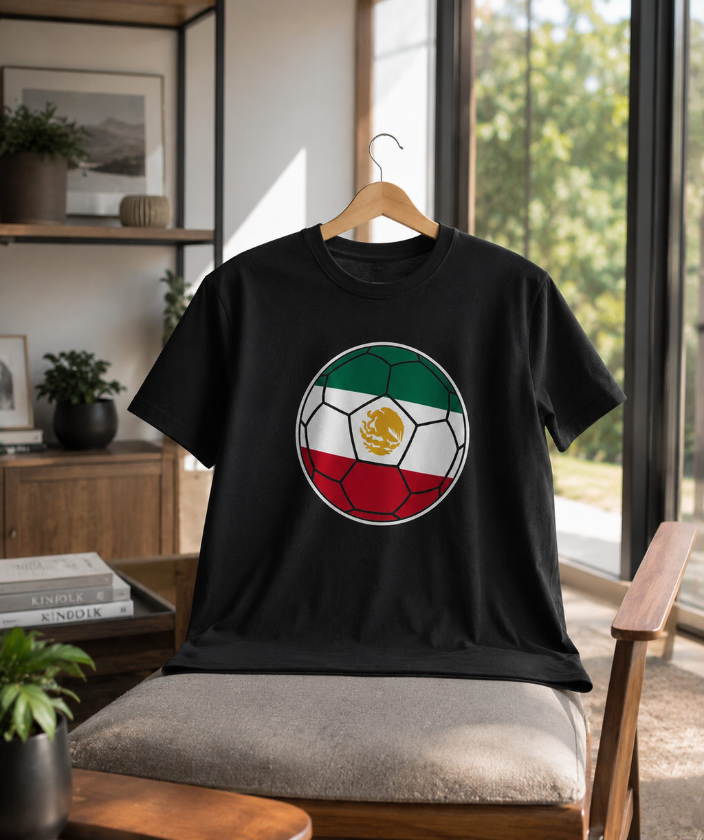 Mexico Soccer Ball Shirt | Flag Colors Eagle Tee