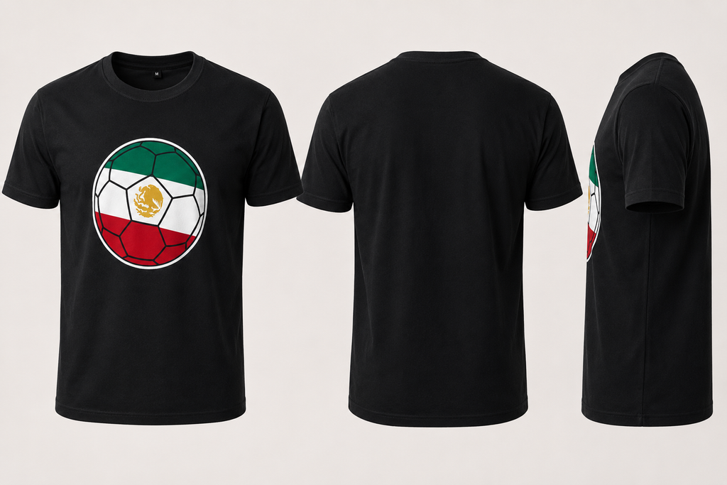 Mexico Soccer Ball Shirt | Flag Colors Eagle Tee