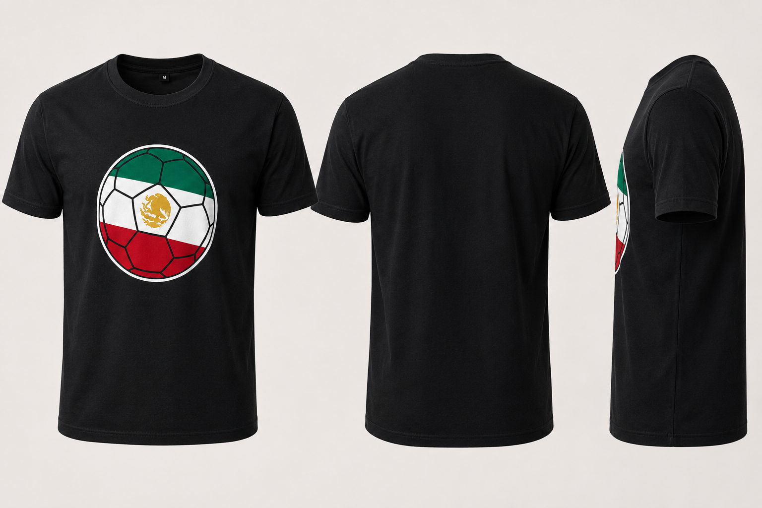 Mexico Soccer Ball Shirt | Flag Colors Eagle Tee