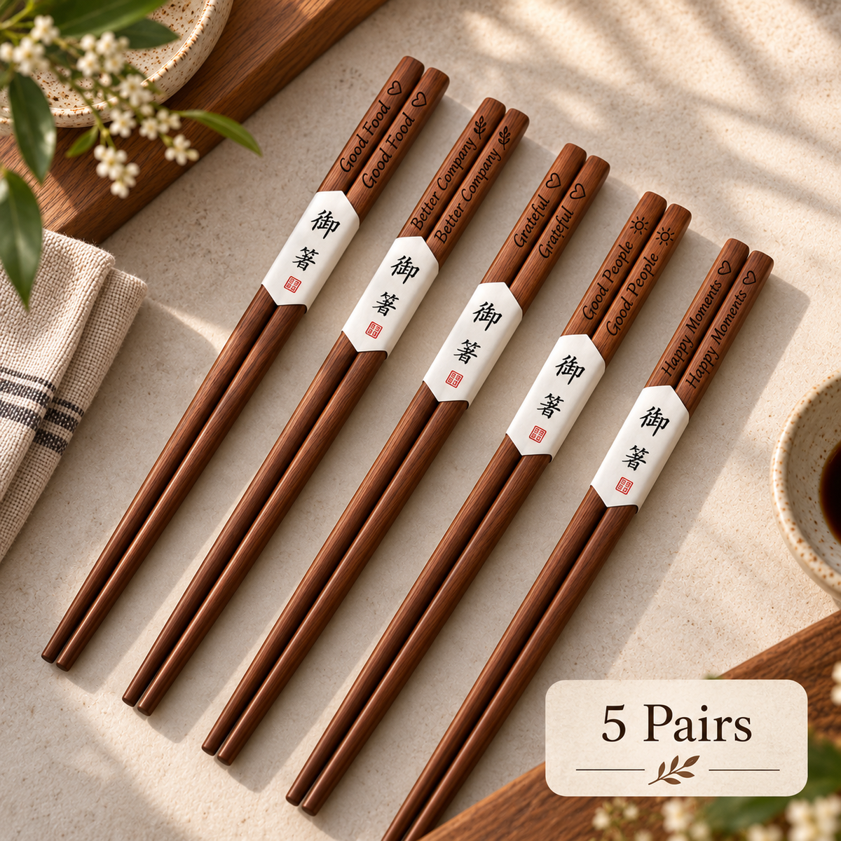 Custom Engraved Chopsticks, Personalized Anniversary Gift, Always Together Est Date Chopsticks, Reusable Eco Friendly Gift for Couple