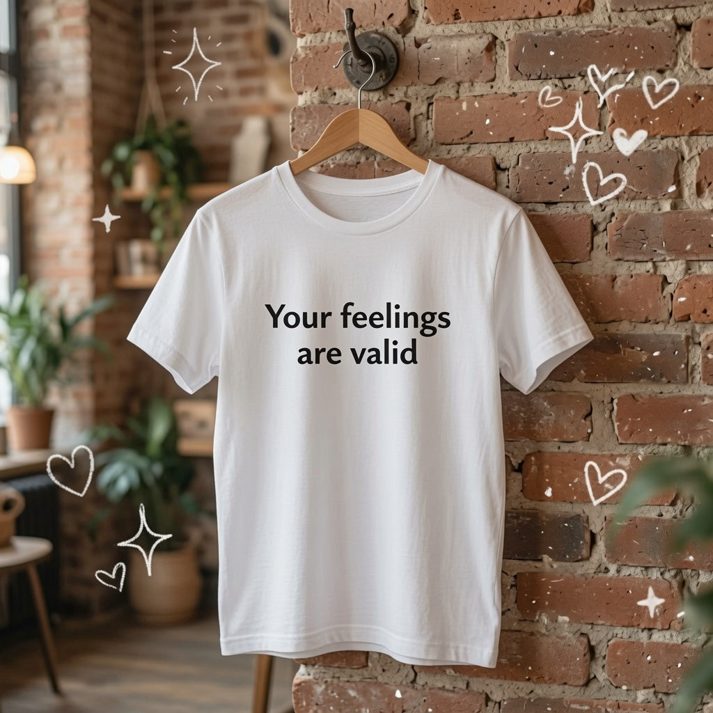 Mental Health Shirt Women, "Your Feelings Are Valid" Self Validation Tee, Therapy Speak T-Shirt, Emotional Wellness Graphic Tee