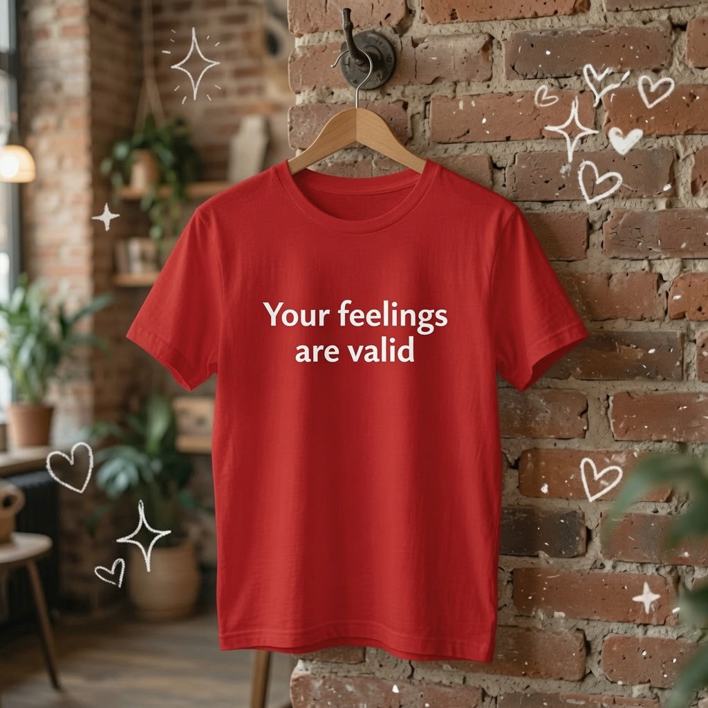 Mental Health Shirt Women, "Your Feelings Are Valid" Self Validation Tee, Therapy Speak T-Shirt, Emotional Wellness Graphic Tee