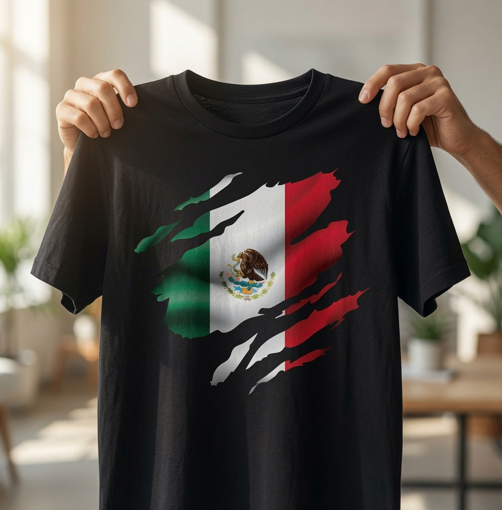 Mexico Ripped Flag Shirt