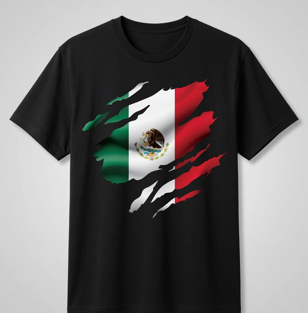 Mexico Ripped Flag Shirt