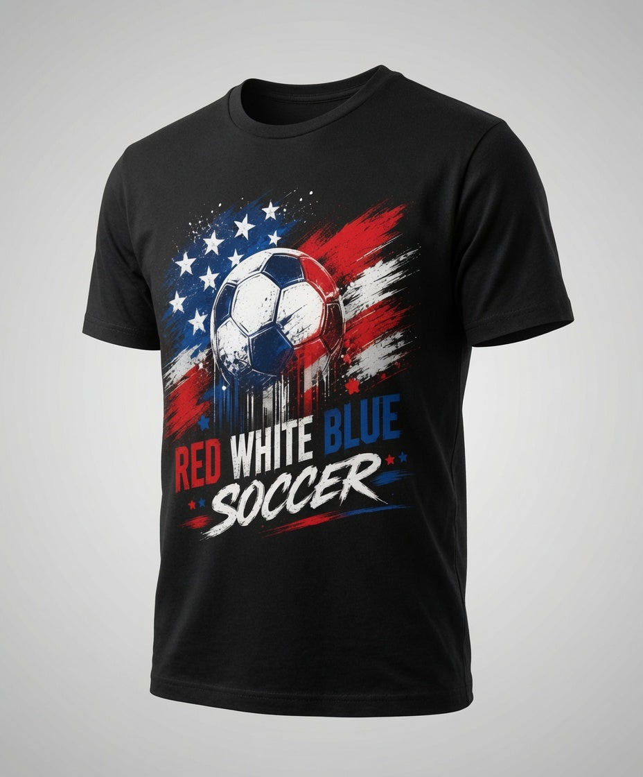 Red White Blue Soccer Shirt | USA Patriotic Soccer Tee
