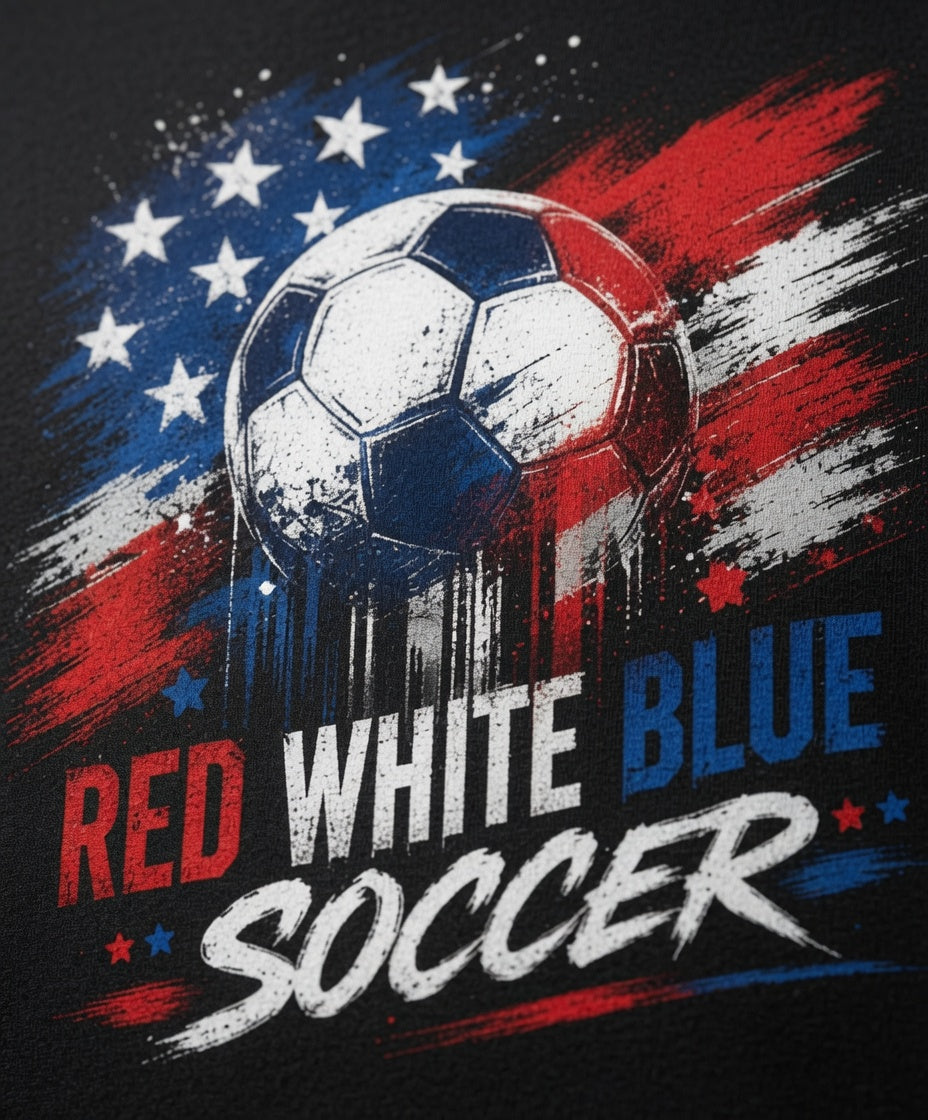 Red White Blue Soccer Shirt | USA Patriotic Soccer Tee