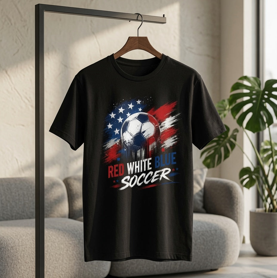 Red White Blue Soccer Shirt | USA Patriotic Soccer Tee