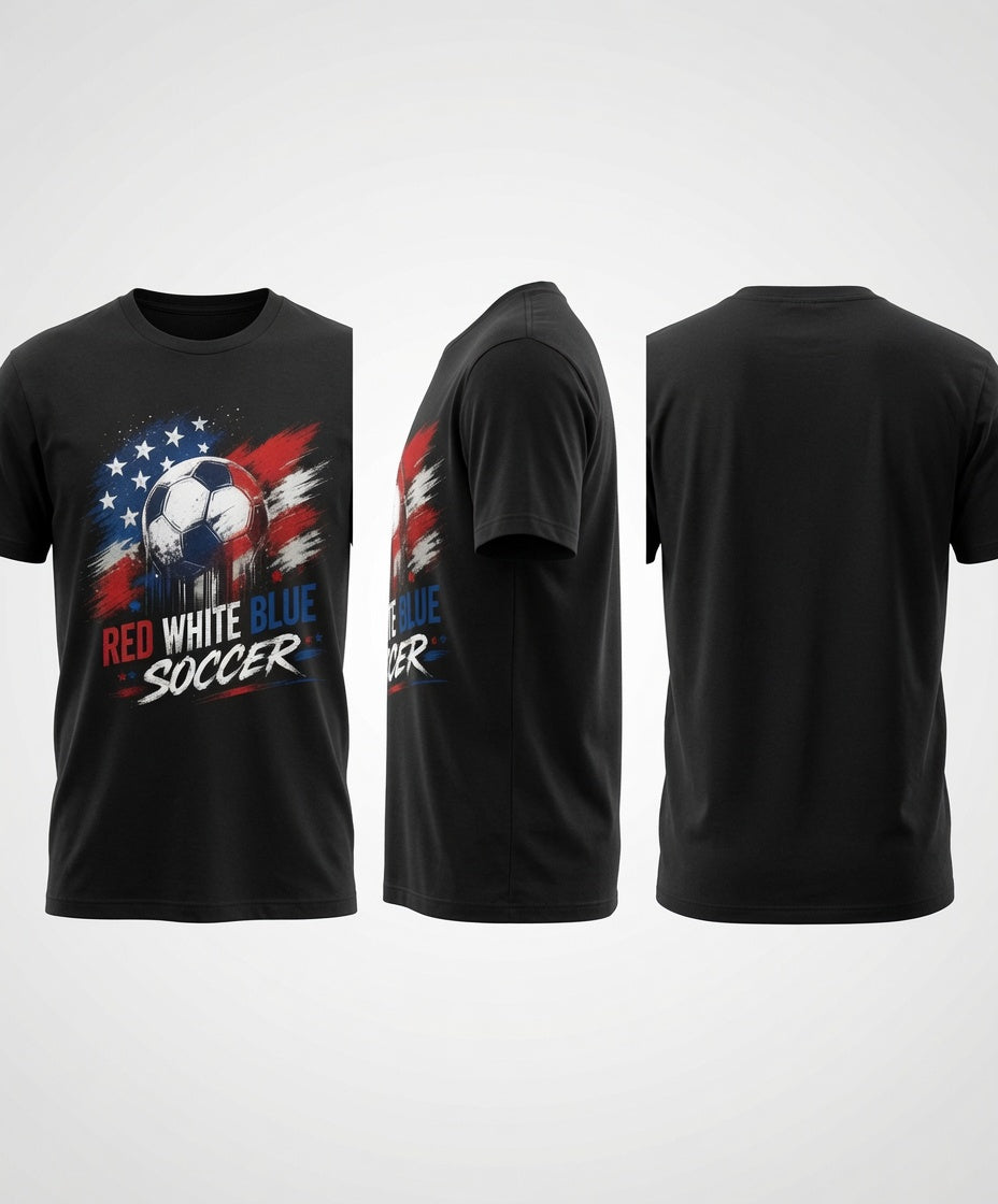 Red White Blue Soccer Shirt | USA Patriotic Soccer Tee