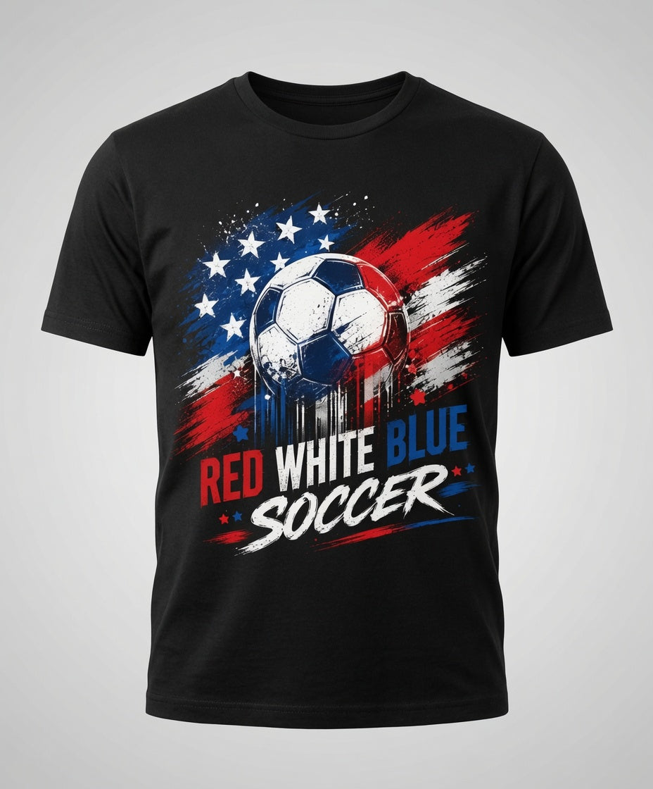 Red White Blue Soccer Shirt | USA Patriotic Soccer Tee