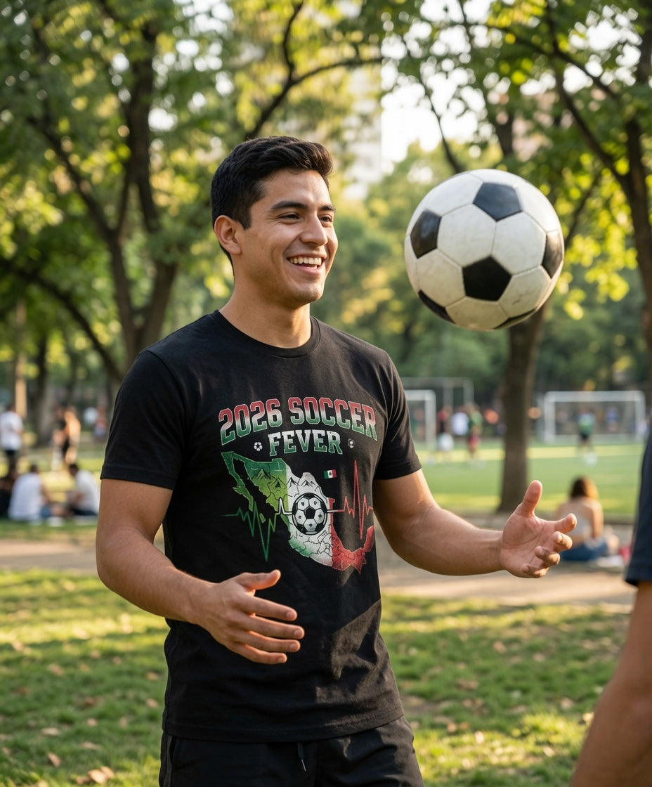 2026 Soccer Fever Shirt | Mexico Map Heartbeat Tee