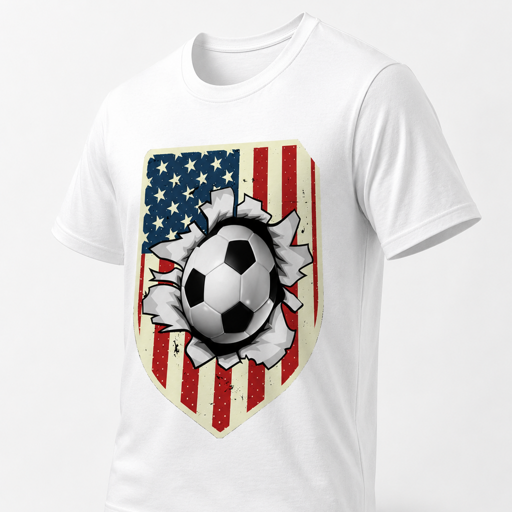 USA Soccer Shield Shirt | Ball Breakthrough American Flag Tee