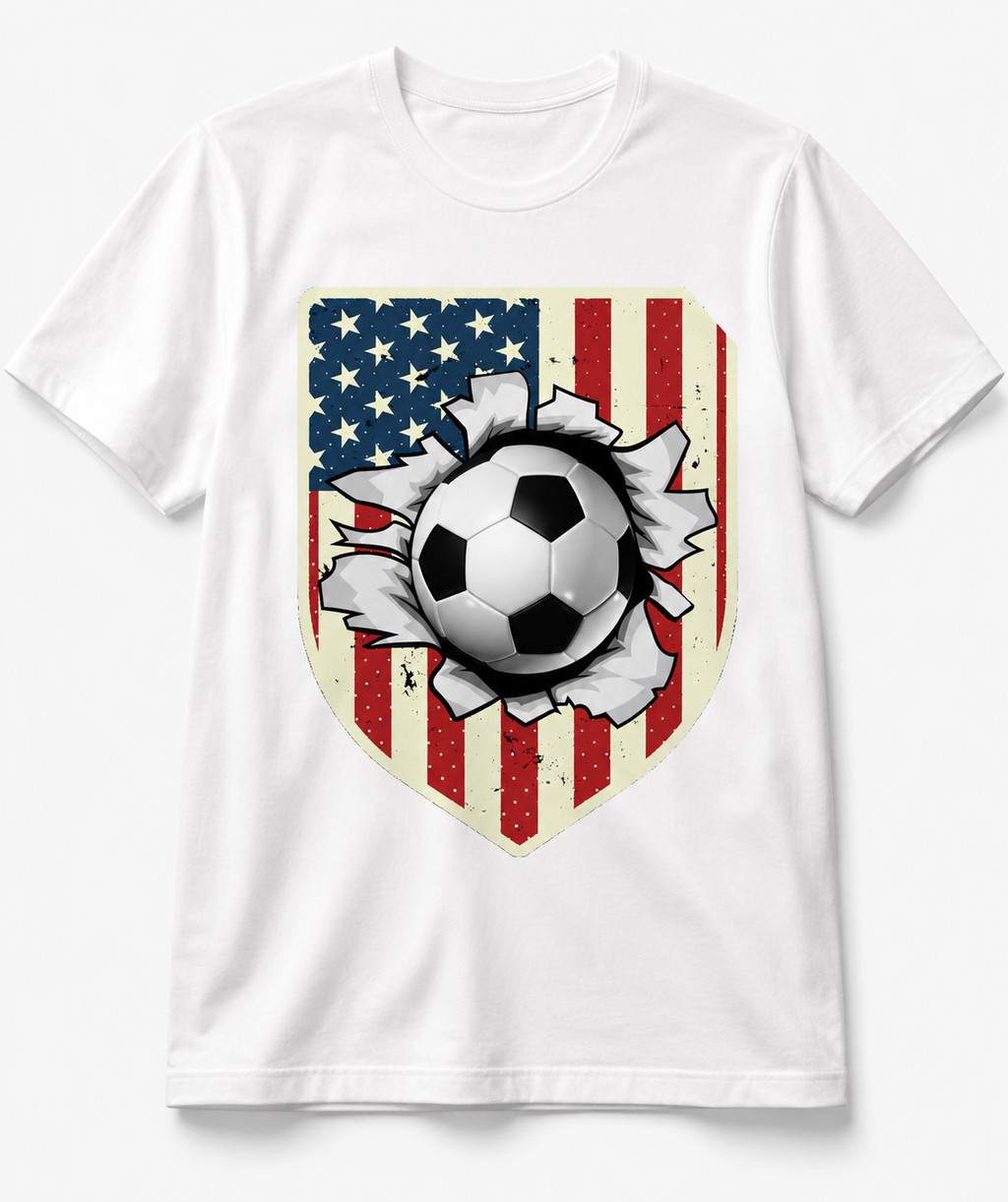 USA Soccer Shield Shirt | Ball Breakthrough American Flag Tee