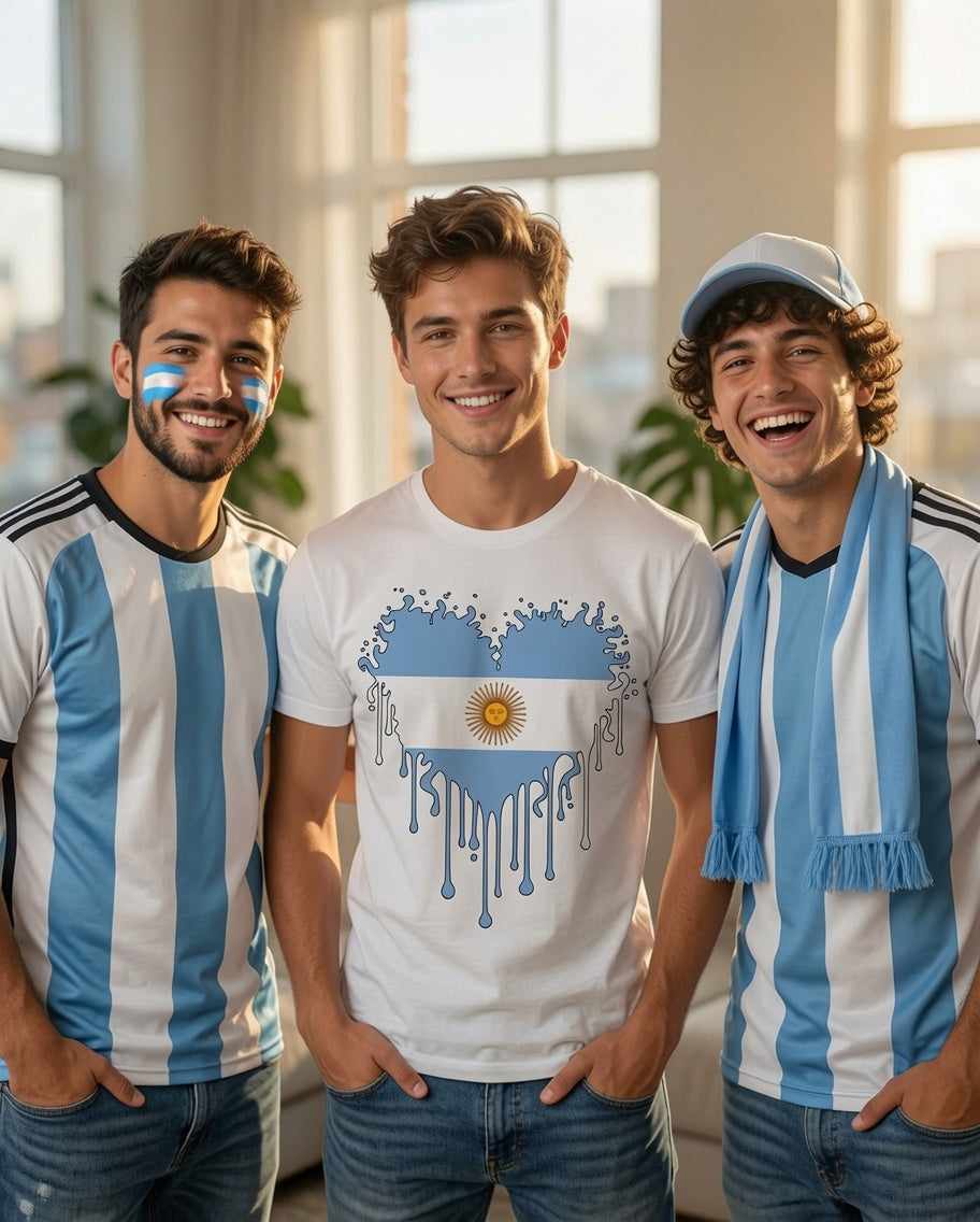 Argentina Heart Flag Shirt | Dripping Paint