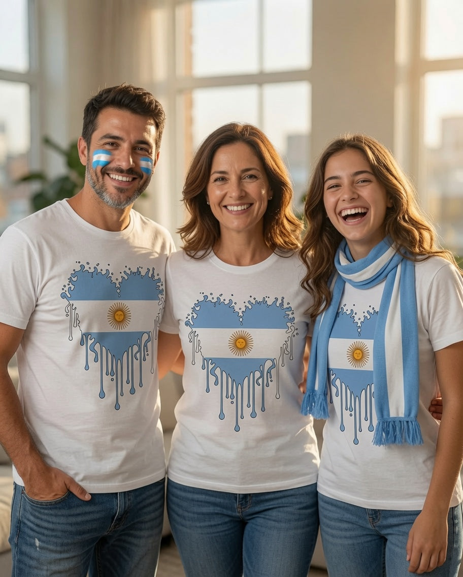 Argentina Heart Flag Shirt | Dripping Paint