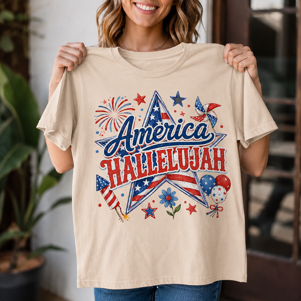 America Hallelujah Shirt | 4th of July Christian  T-SHIRT