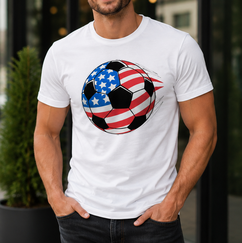 USA Flag Soccer Ball Shirt | American Soccer 2026 | BeVisible