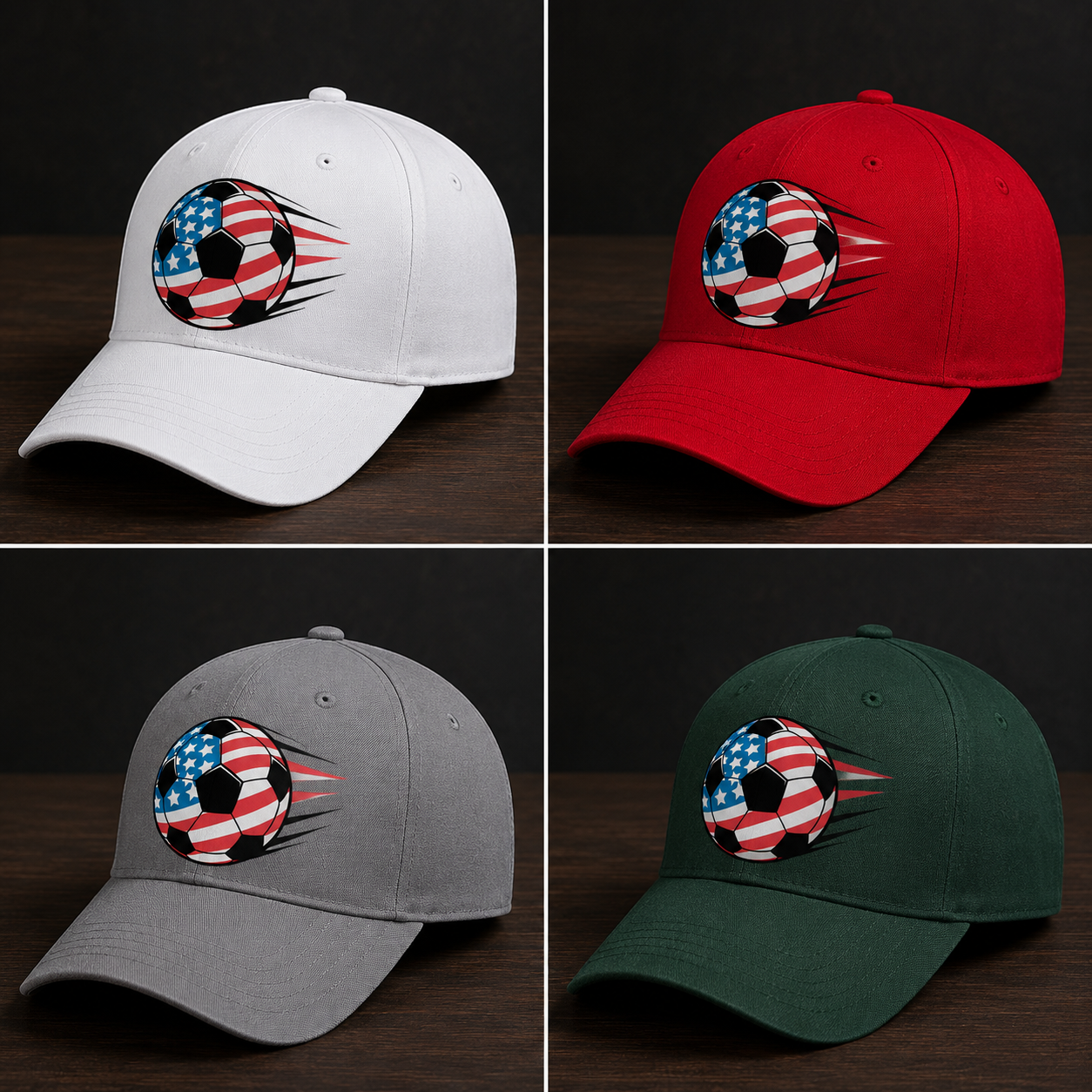 USA Flag Soccer Ball Cap | Minimalist |