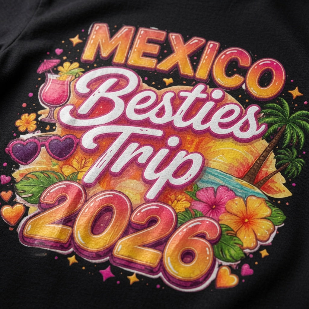 Mexico Besties Trip 2026 Tropical Shirt — Girls Group Vacation