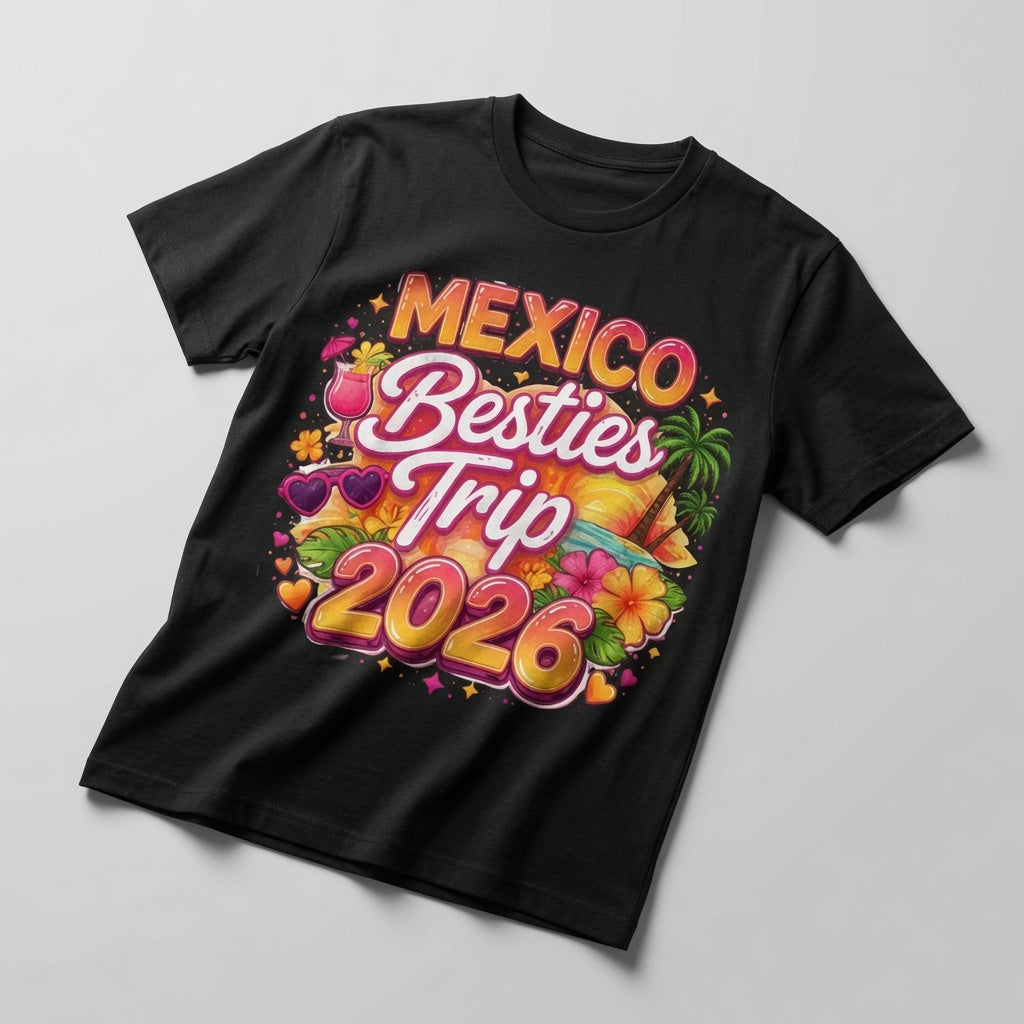 Mexico Besties Trip 2026 Tropical Shirt — Girls Group Vacation