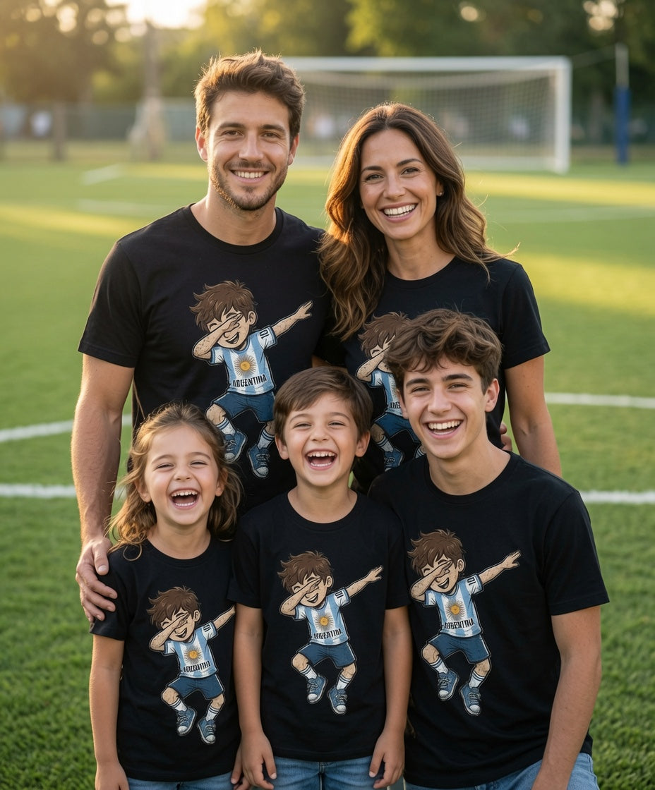 Argentina Dabbing Boy Kids Soccer Shirt