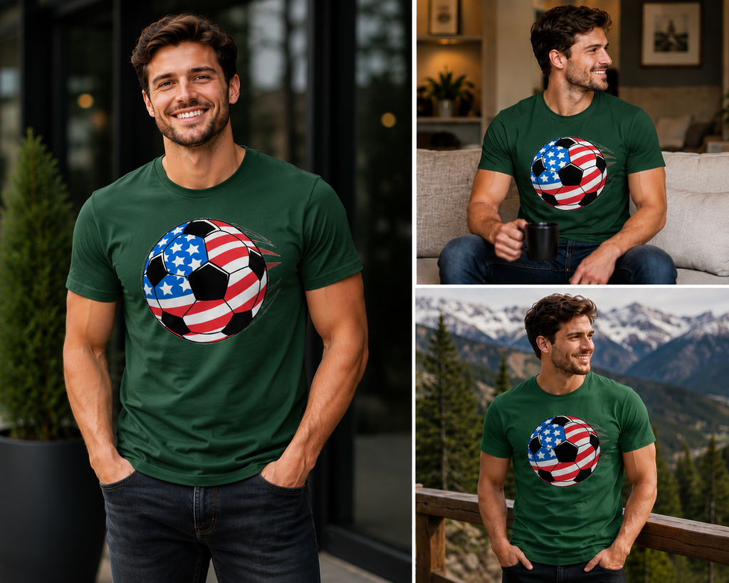 USA Flag Soccer Ball Shirt | American Soccer 2026 | BeVisible
