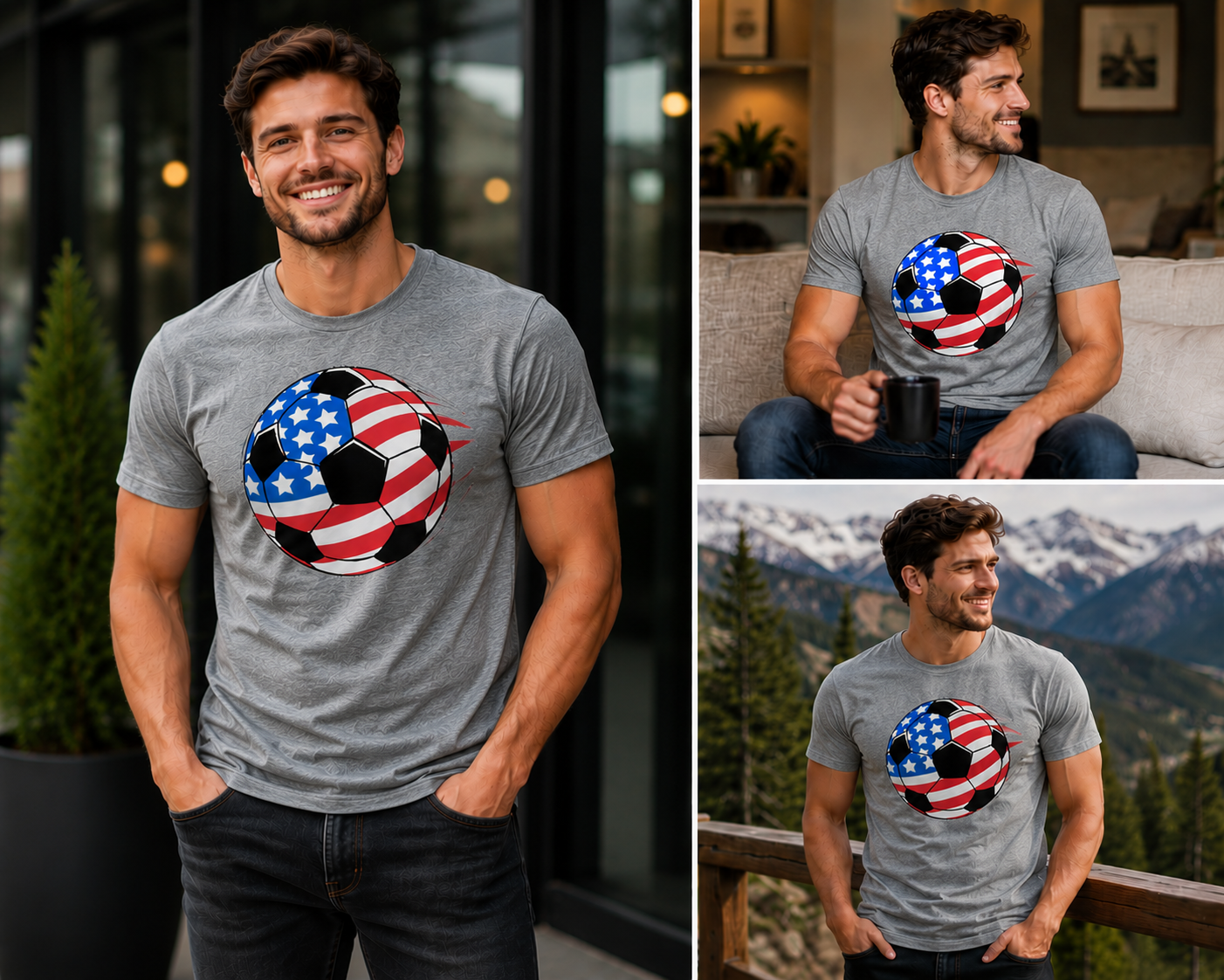 USA Flag Soccer Ball Shirt | American Soccer 2026 | BeVisible
