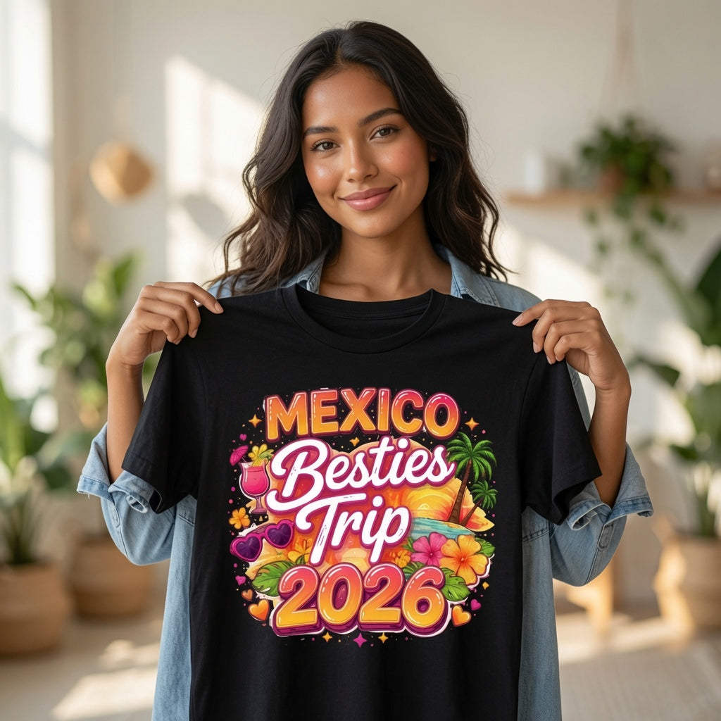 Mexico Besties Trip 2026 Tropical Shirt — Girls Group Vacation