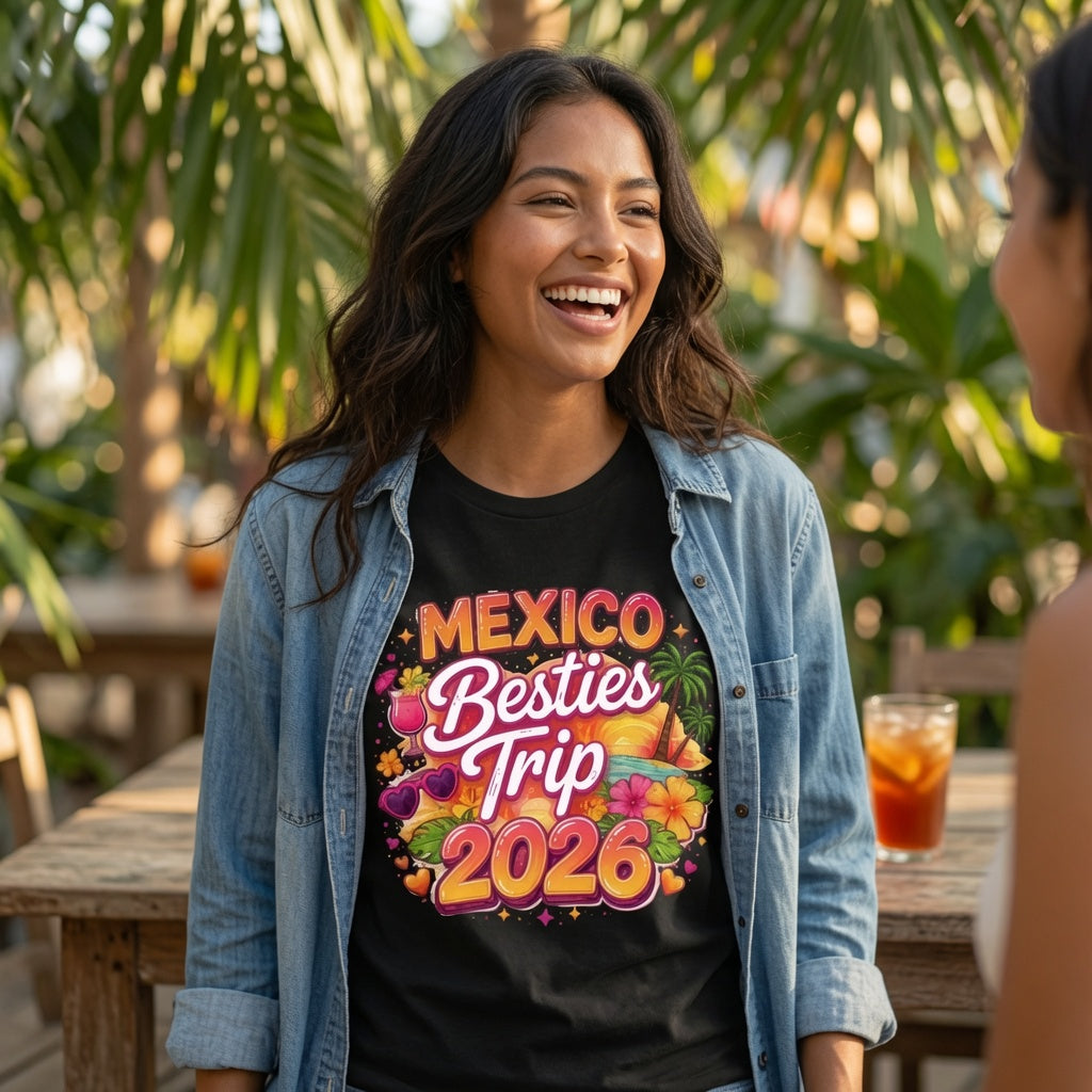 Mexico Besties Trip 2026 Tropical Shirt — Girls Group Vacation