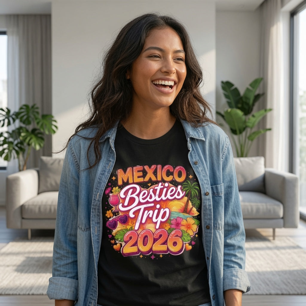 Mexico Besties Trip 2026 Tropical Shirt — Girls Group Vacation