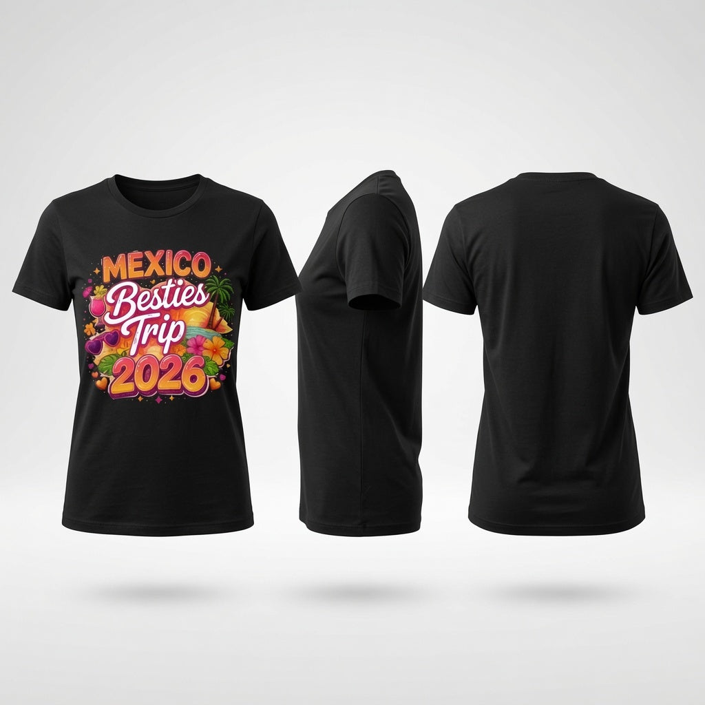 Mexico Besties Trip 2026 Tropical Shirt — Girls Group Vacation