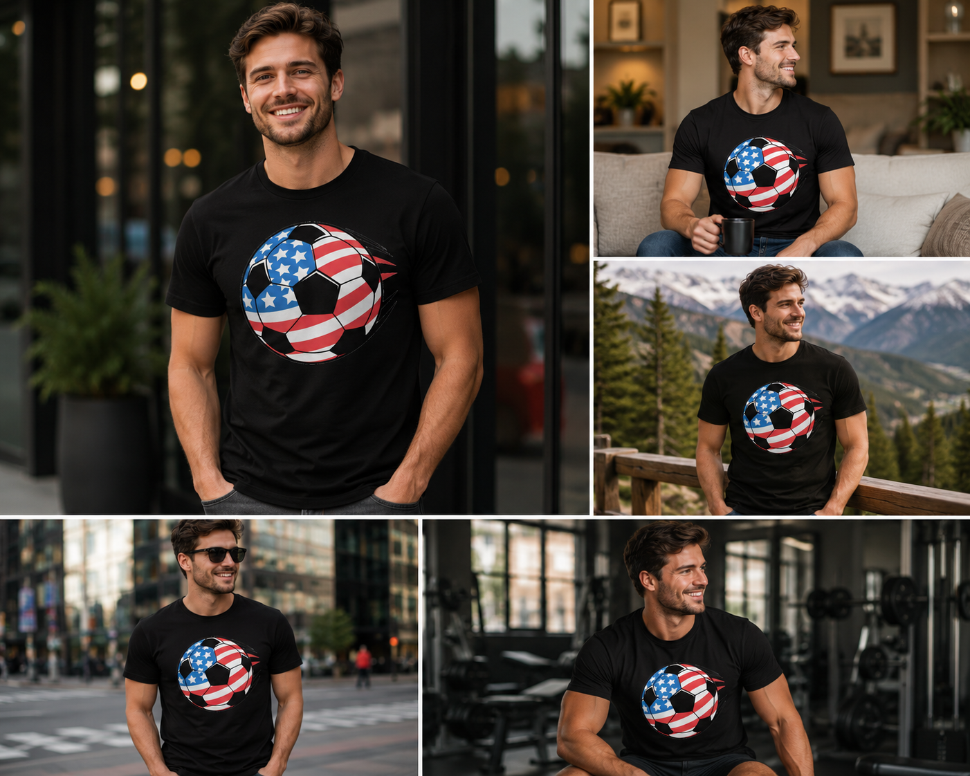 USA Flag Soccer Ball Shirt | American Soccer 2026 | BeVisible