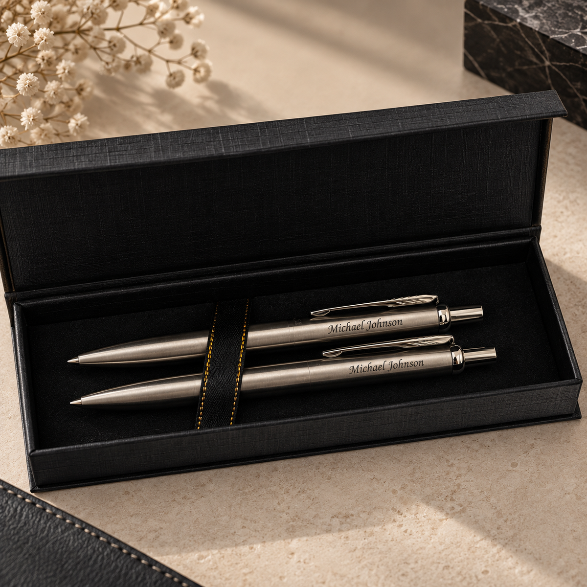 Custom Engraved Jotter Pen Set for Men - Personalized Name Pens - Graduation Gift 2026 - Boss Coworker Retirement Gift with Box
