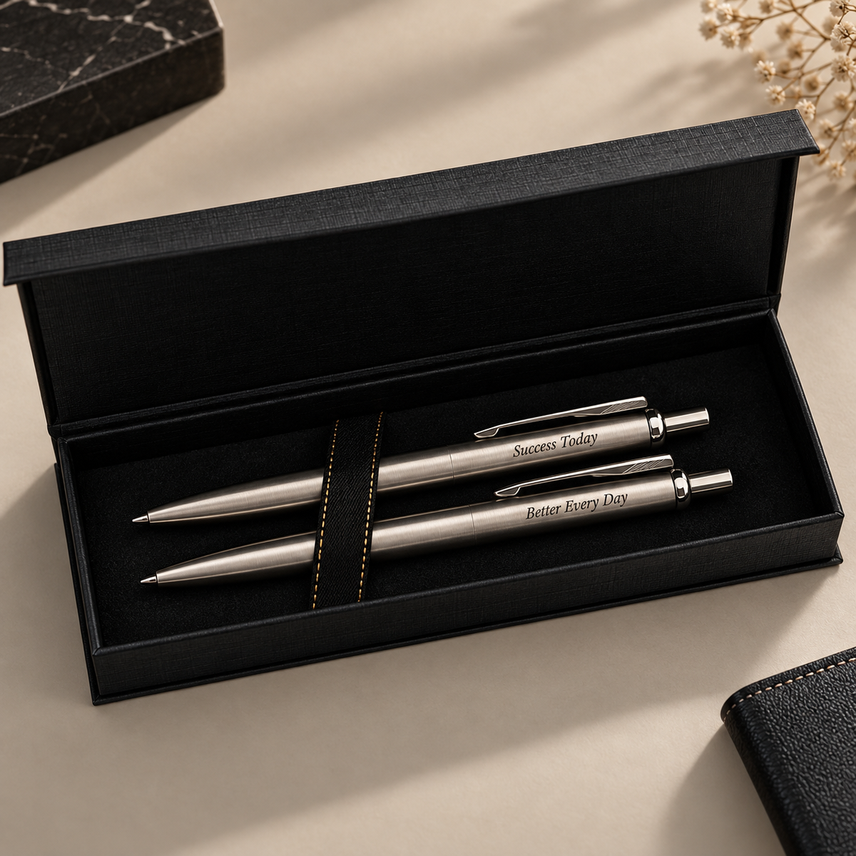 Custom Engraved Jotter Pen Set for Men - Personalized Name Pens - Graduation Gift 2026 - Boss Coworker Retirement Gift with Box