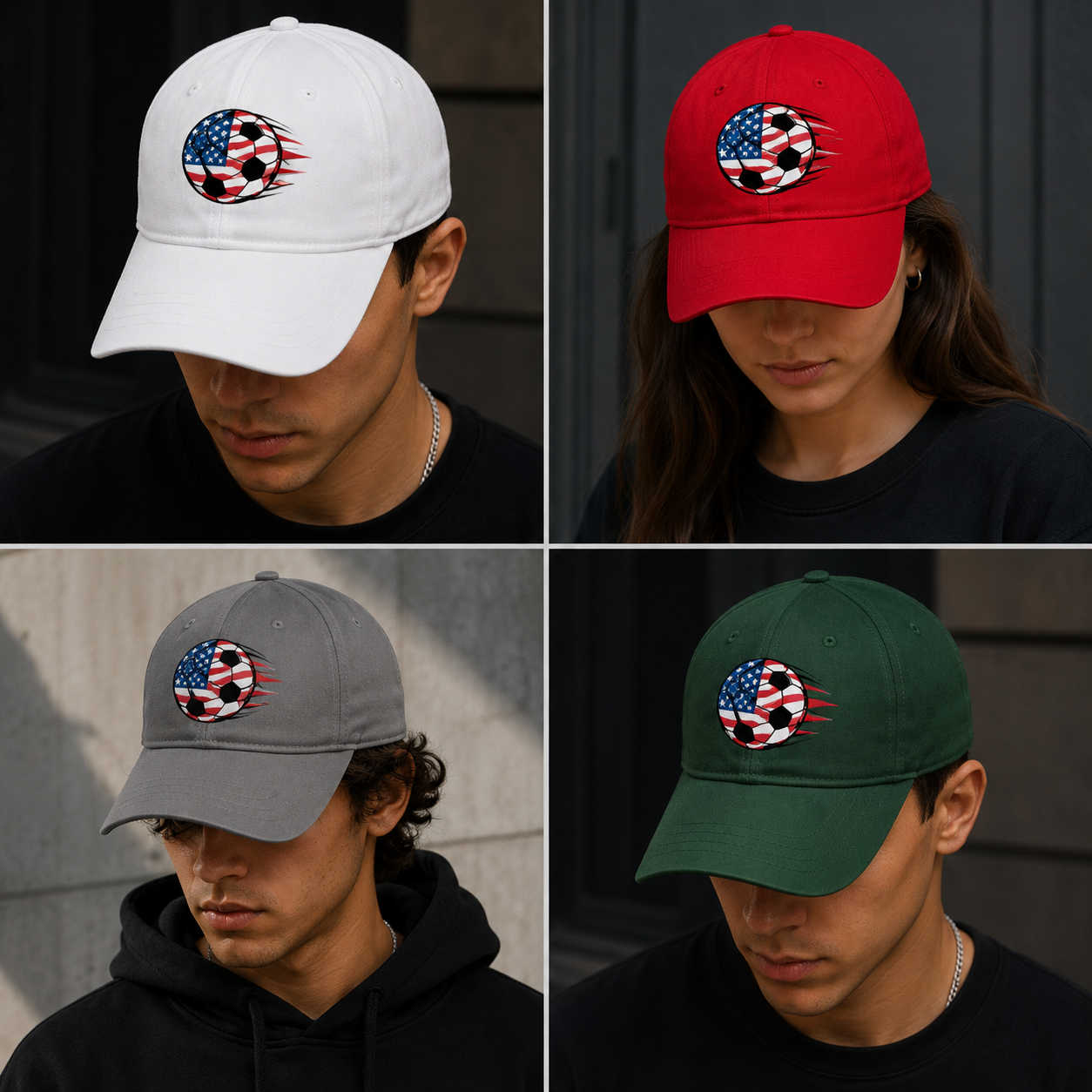 USA Flag Soccer Ball Cap | Minimalist |
