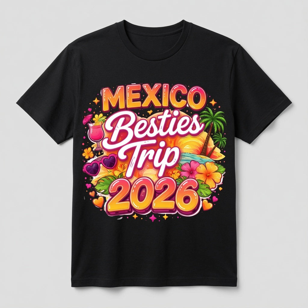 Mexico Besties Trip 2026 Tropical Shirt — Girls Group Vacation