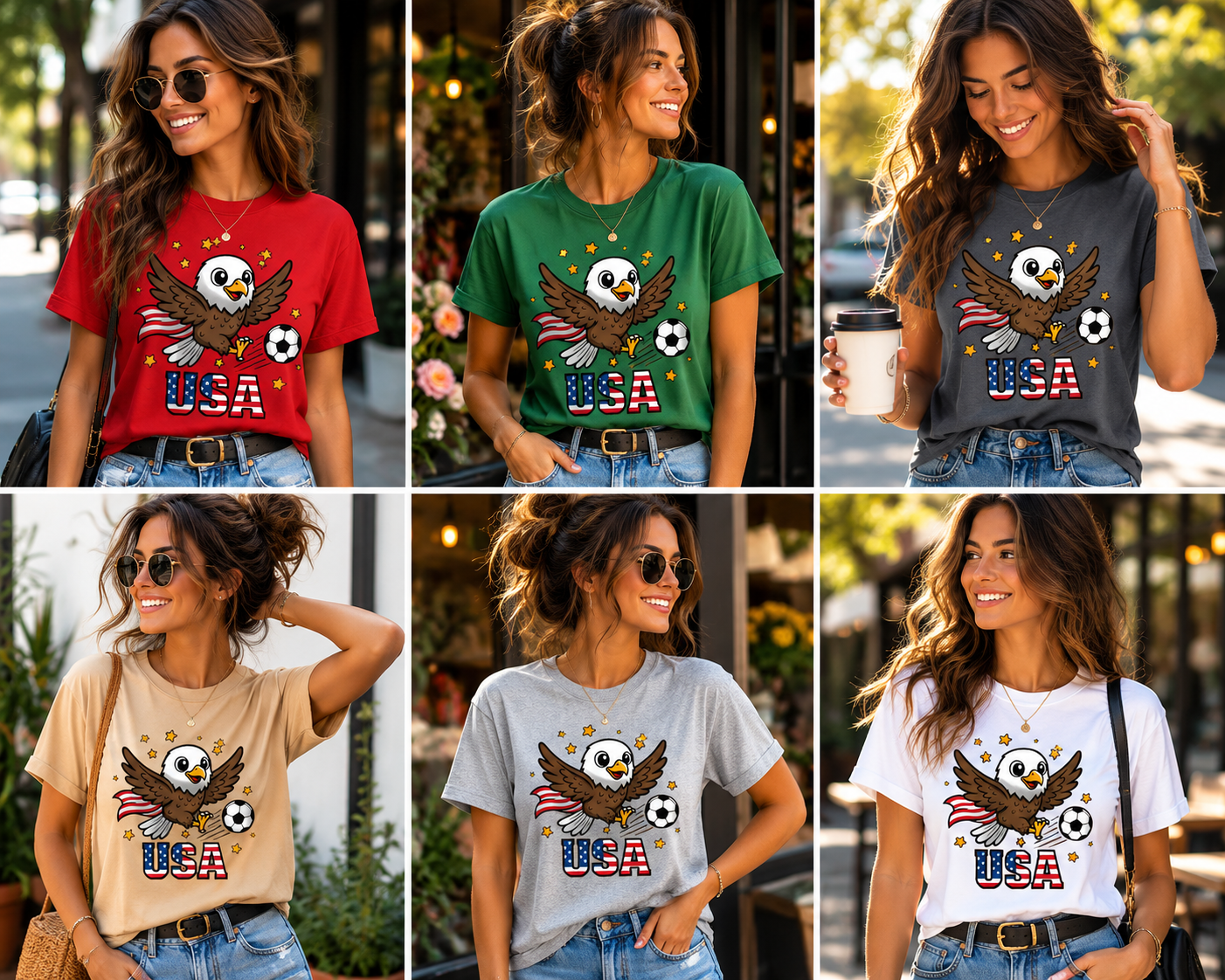 USA Cute Eagle Soccer Shirt | American Fan Tee 2026