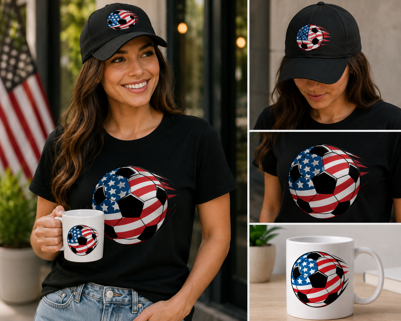 USA Flag Soccer Ball Gift Set |