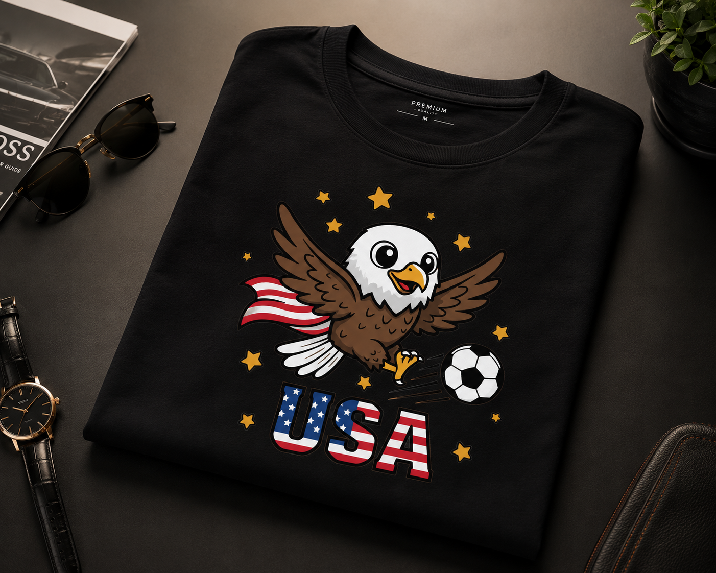 USA Cute Eagle Soccer Shirt | American Fan Tee 2026