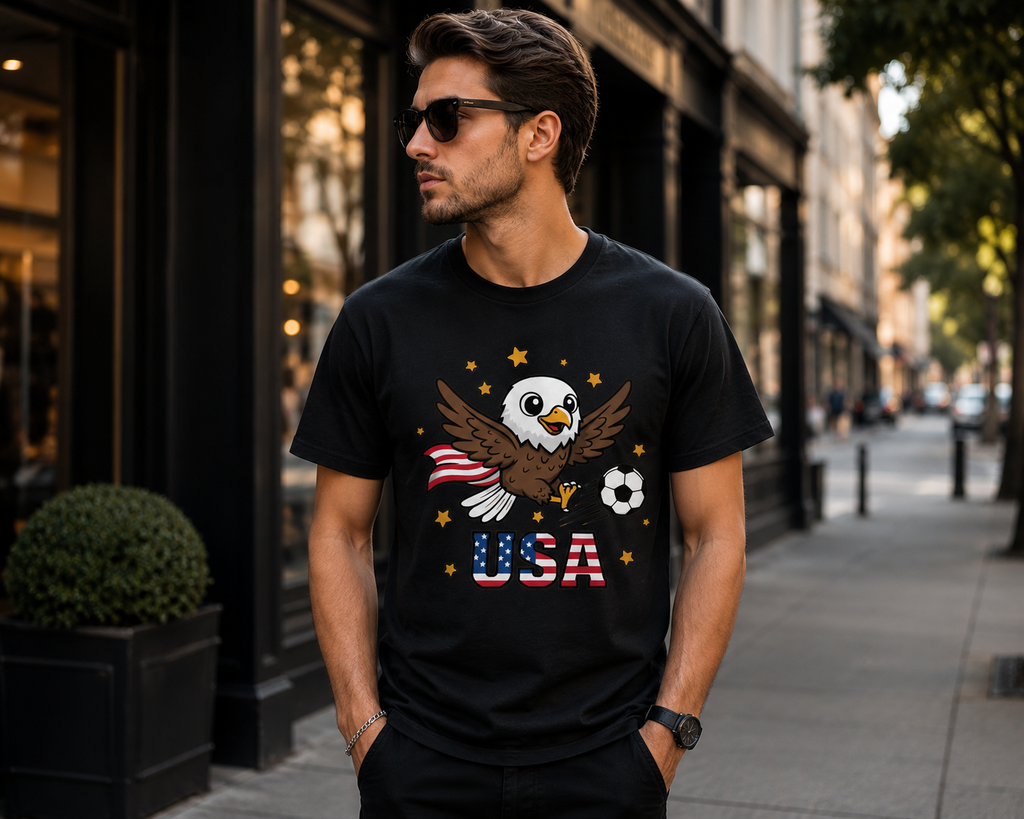 USA Cute Eagle Soccer Shirt | American Fan Tee 2026