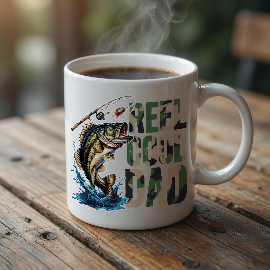 Reel Cool Dad Fishing Coffee Mug | Father's Day Gift | BeVisible