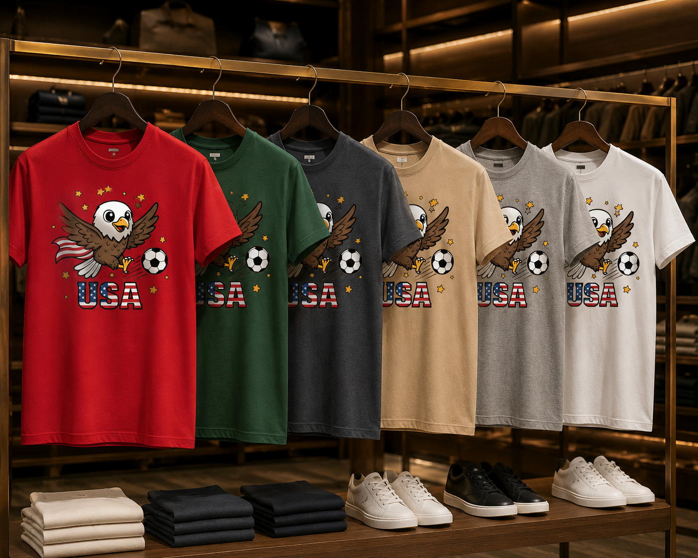 USA Cute Eagle Soccer Shirt | American Fan Tee 2026